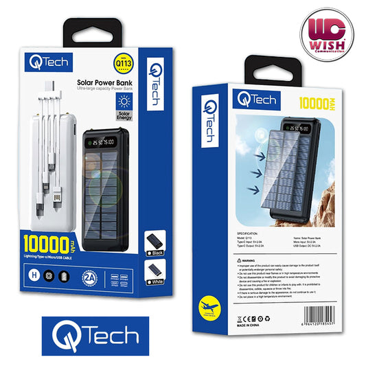 QTech Q113 Solar Power Bank 10,000MAh